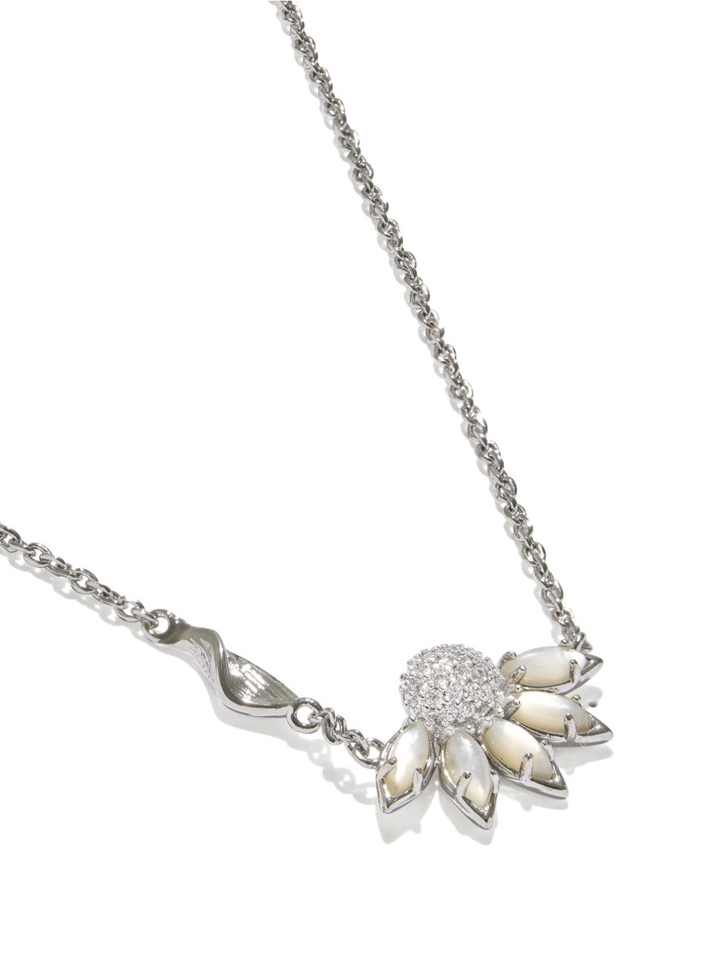 Kendra Scott Anya Flower Silver Floral Pendant Necklace